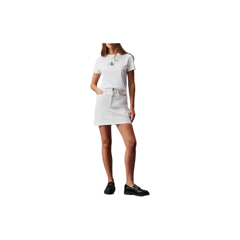 CALVIN KLEIN Denim Short Skirts Europe Version Women's White-1
