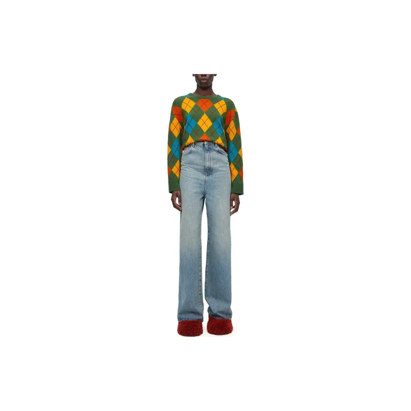 LOEWE Argyle Crewneck Knitted Jumper-1