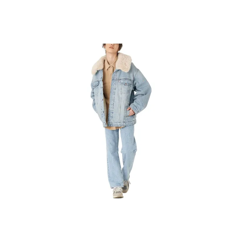 Levis FW22 FW22 Denim Jacket Loose Fit Women's Denim Jacket Blue Women's Blue-4