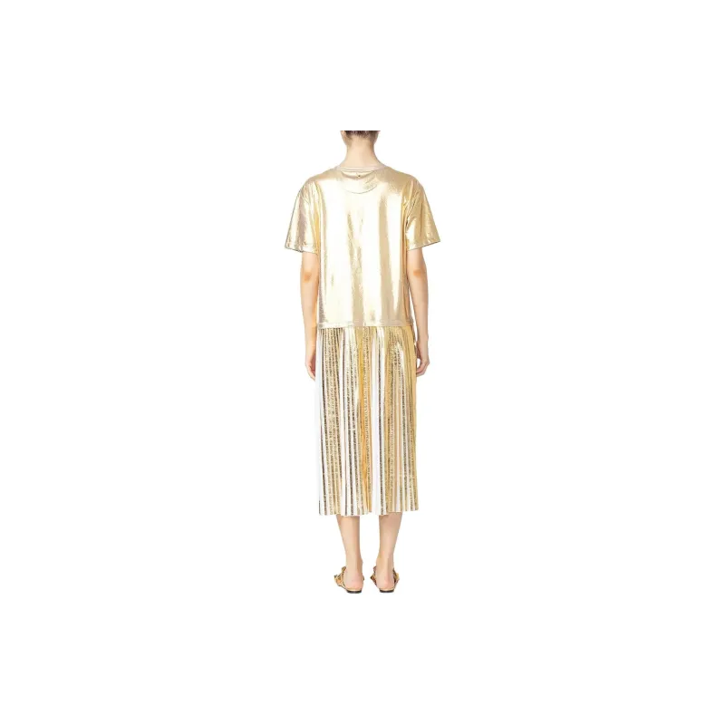 Valentino Short-Sleeved Dresses Women's Gold-2