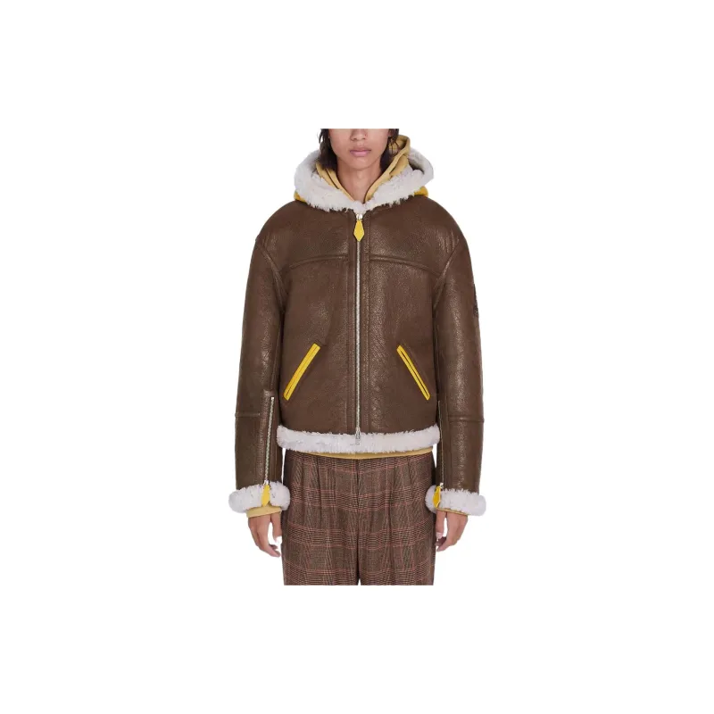 KENZO FW22 Leather Jackets Coats Women's Brown-3