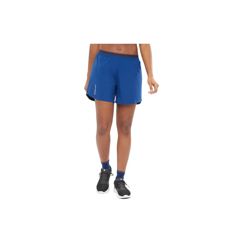 SALOMON CROSS 5' Casual Shorts Women's Marine Blue-2