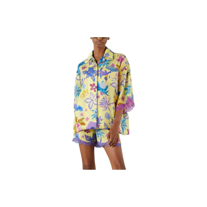 GUCCI Floral Collared Drop Shoulder Top Bright Yellow-3