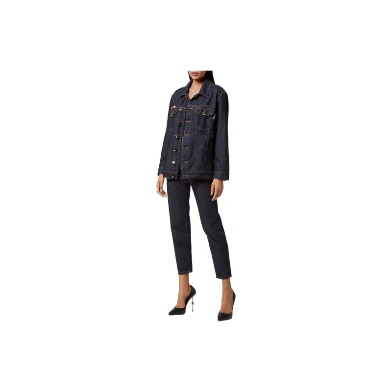 PHILIPP PLEIN FW22 Denim Jacket Women's Dark Blue-3