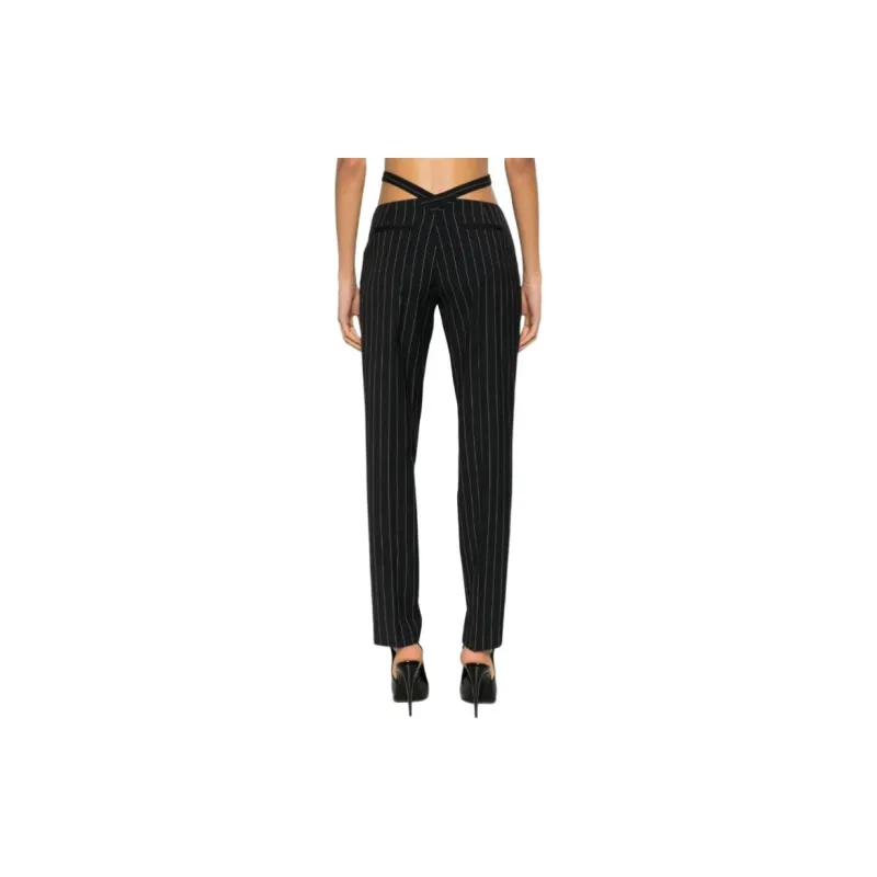 The Attico Cut Out Waist Striped Pants-3