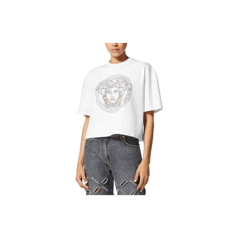 VERSACE JEANS COUTURE Medusa print Cotton T shirt-1