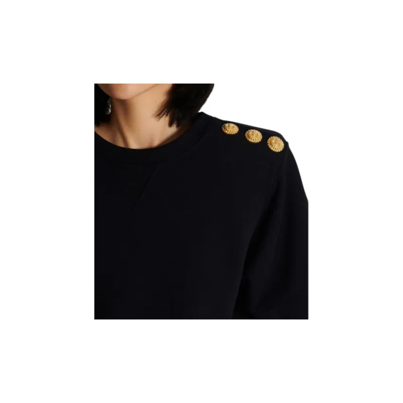 BALMAIN Button detail Cropped Sweatshirt-6