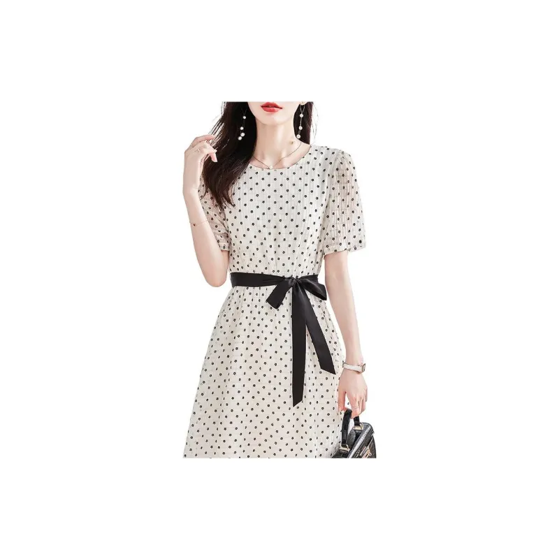 Dme Short Sleeved Dresses Women's White-6