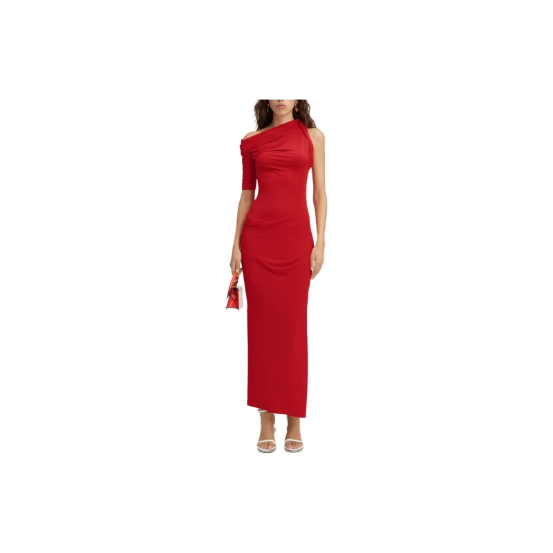 Jacquemus Asymmetrical Draped Dress-1