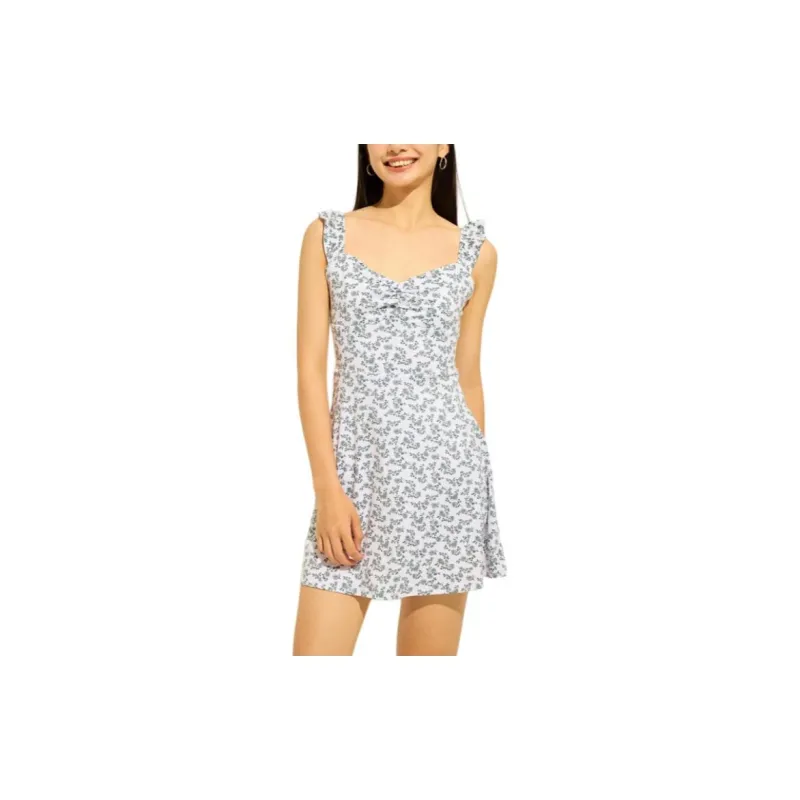 Hollister SS24 Sleeveless Dress Women's White Floral-3