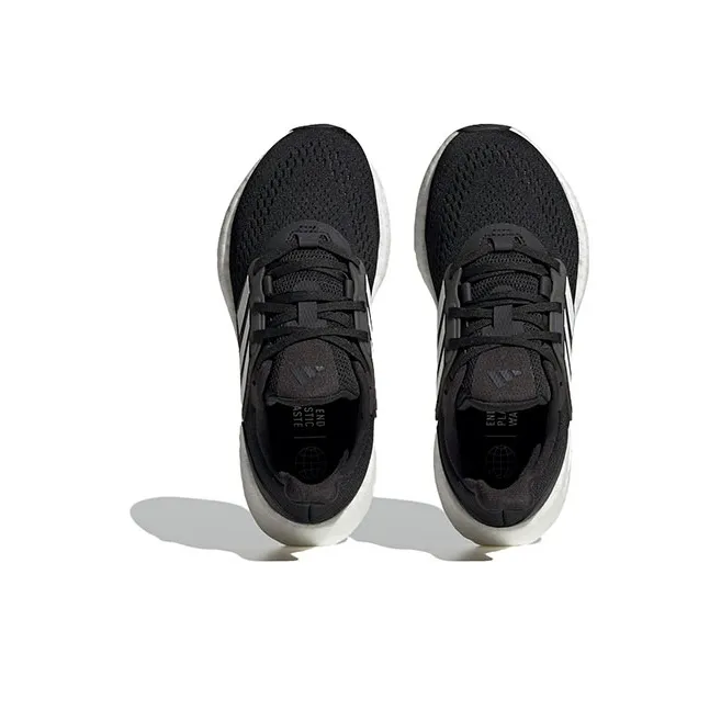 Adidas Pureboost 22 Low Top Running Shoes Black White Teenagers-4