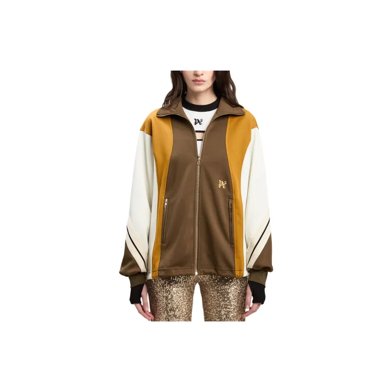 PALM ANGELS Monogram embroidered Colourblock Track Jacket-3
