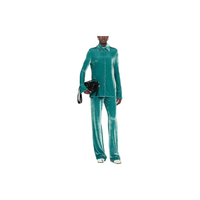 JIL SANDER Mid Waisted Velvet Trousers-1