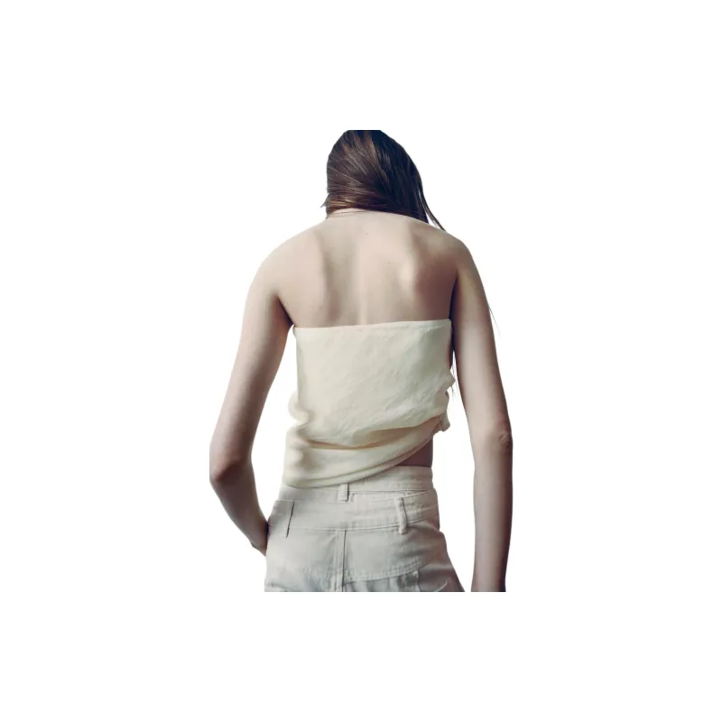 ZARA Strapless Top Women's Beige-1
