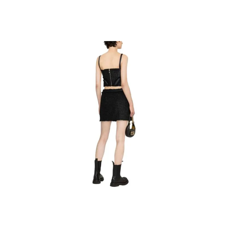 VERSACE Tweed Wrap Miniskirt-2