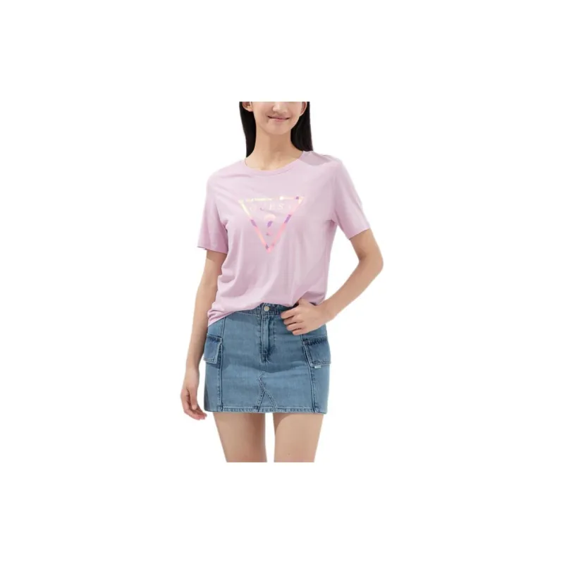 GUESS T-Shirt Women's Pink Purple-1