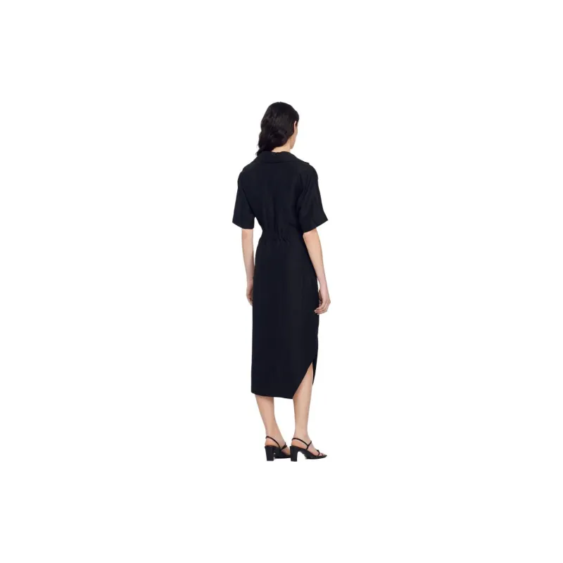 Sandro Short Sleeved Dresses Women's Black-1