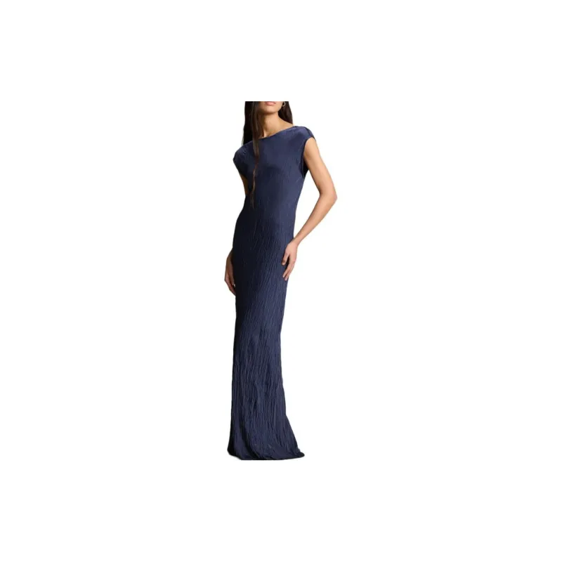 Polo Ralph Lauren Crinkled Satin Short-sleeve Gown-1