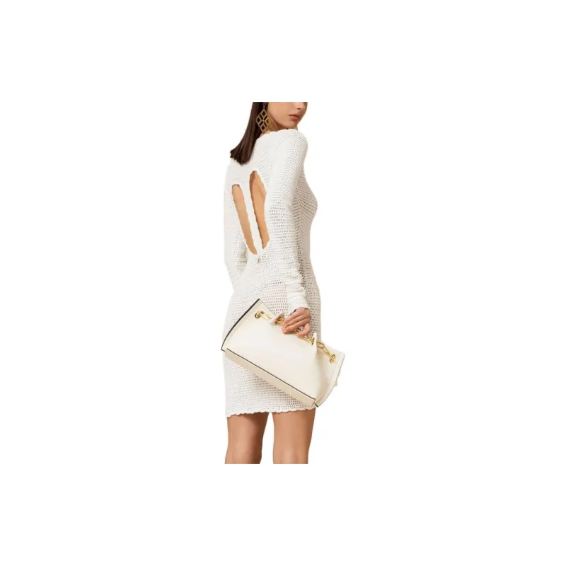 Elisabetta Franchi Long-Sleeved Dresses Women's White-1