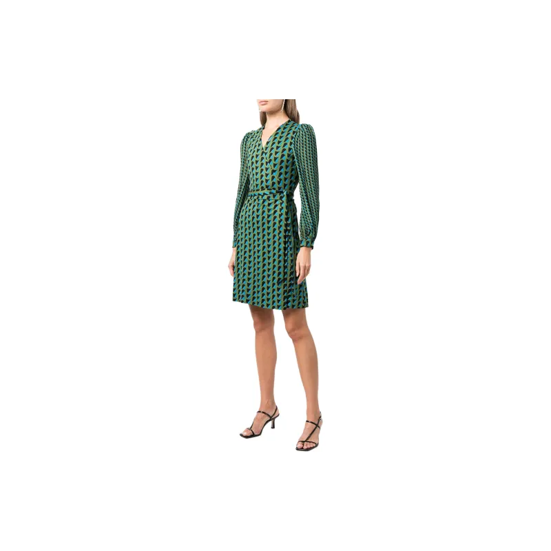 DVF Diane Von Furstenberg Gala Abstract print Wrap Dress-3