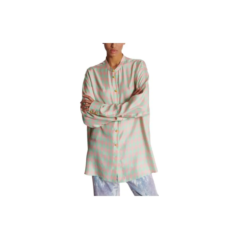 BALMAIN Shirt Women's Pink Green Multicolor-4