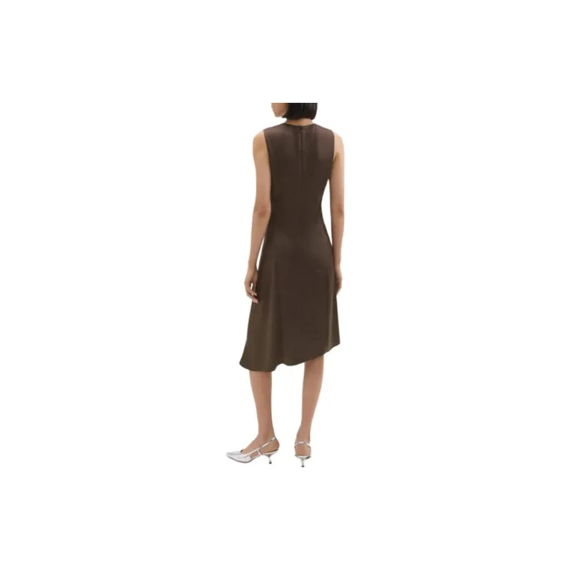 THEORY Sleeveless Dress Women's Coffee Brown-3
