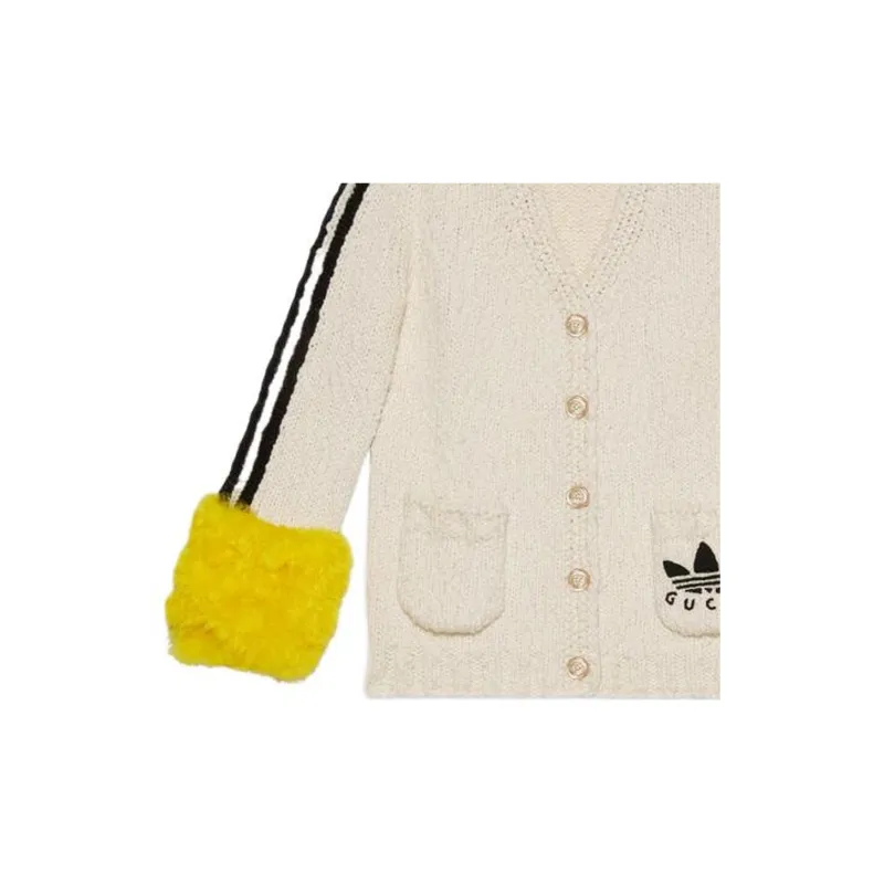 GUCCI X Adidas Cardigan White/Yellow Cuffs-2