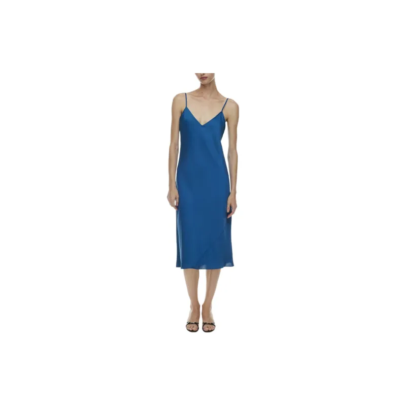 ARITZIA Wilfred New Only Slip Satin Midi Dress Slip Dresses Women's Ultramarine Blue/Group Blue-3