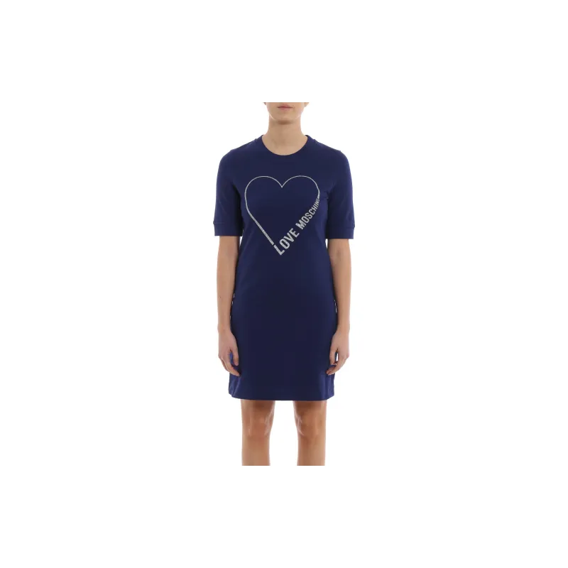 LOVE MOSCHINO Short Sleeved Dresses Women's Blue Purple-2