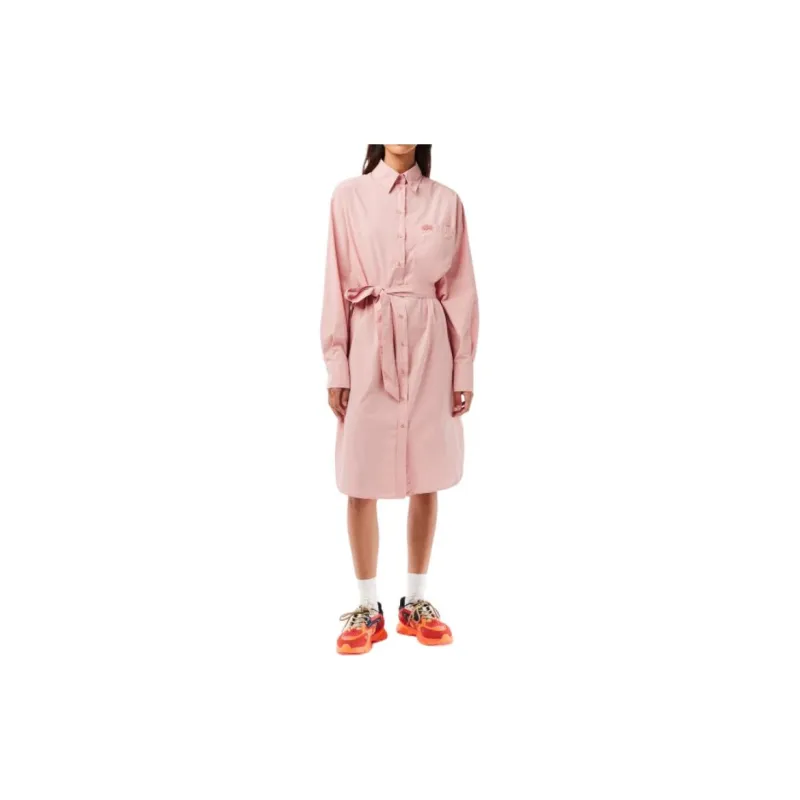 LACOSTE Long-Sleeved Dresses Women's Pink-1