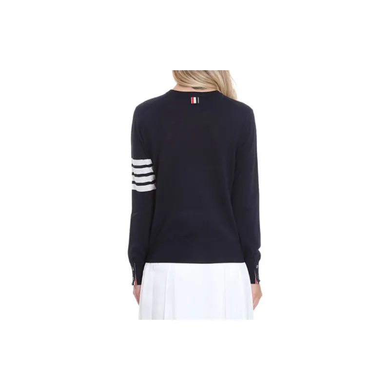 THOM BROWNE 4 Bar Ribbed Crewneck Jumper-4
