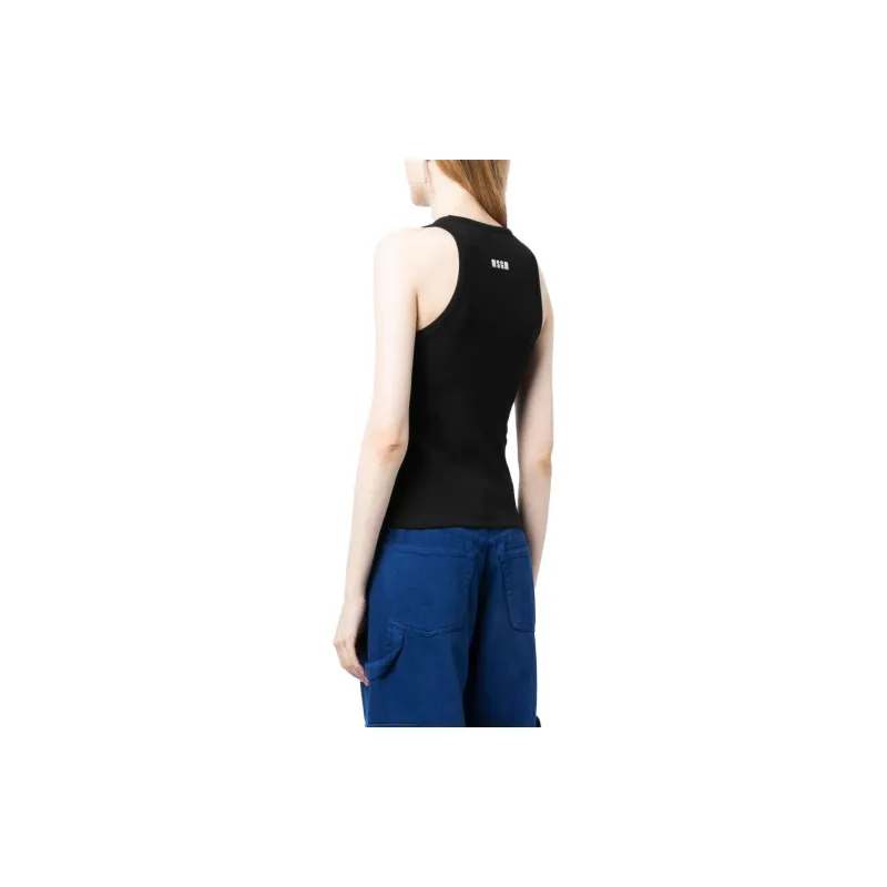 MSGM Ribbed Heart embellished Top-3