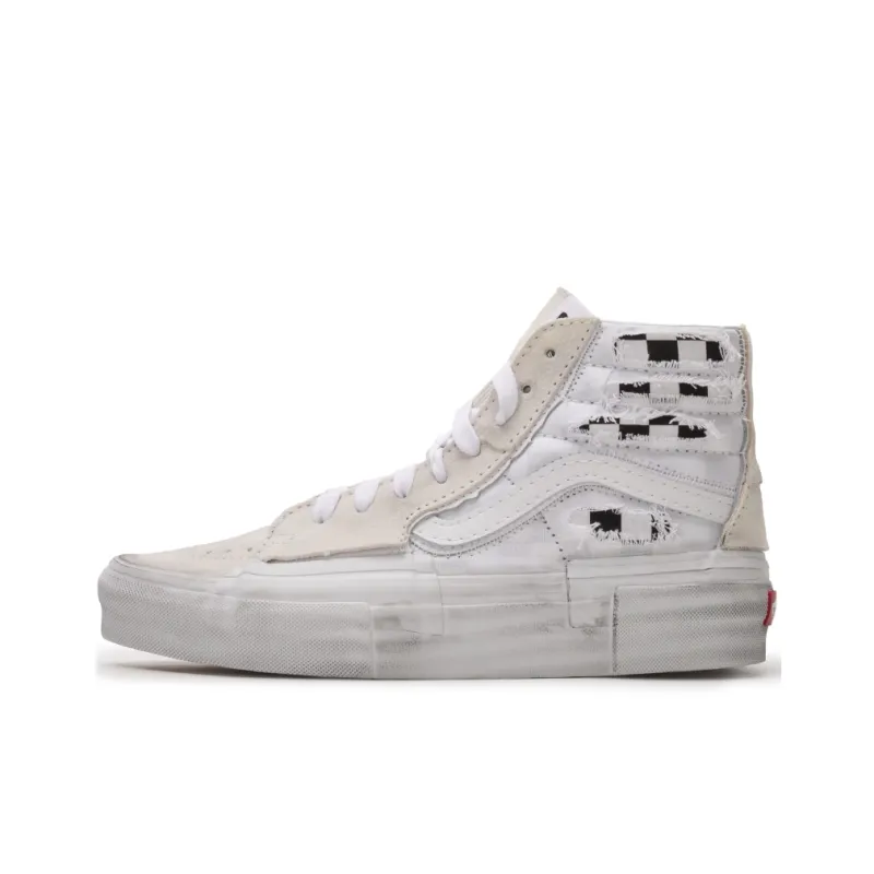 Vans SK8 HI Anti Slip Wear Resistant High Top Canvas Shoes Unisex Ecru-0