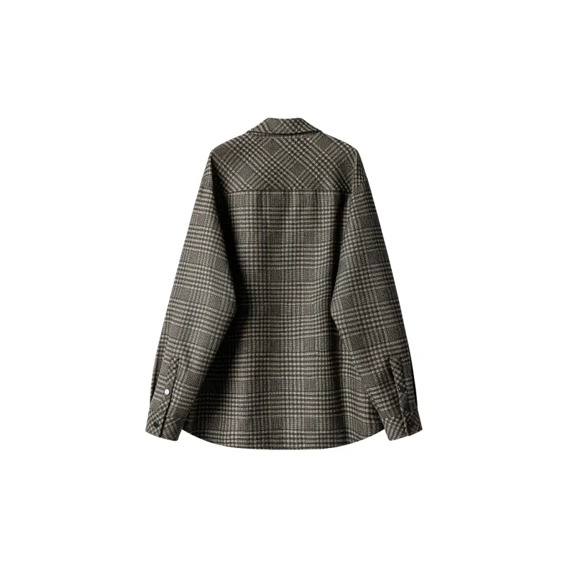 WILLIAM FOX&SONS Jackets Coats Unisex Black And Green Plaid-1