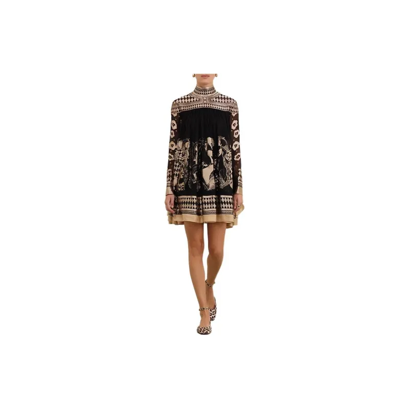 Zimmermann Illustration Otto Mini Crepe Dress-1