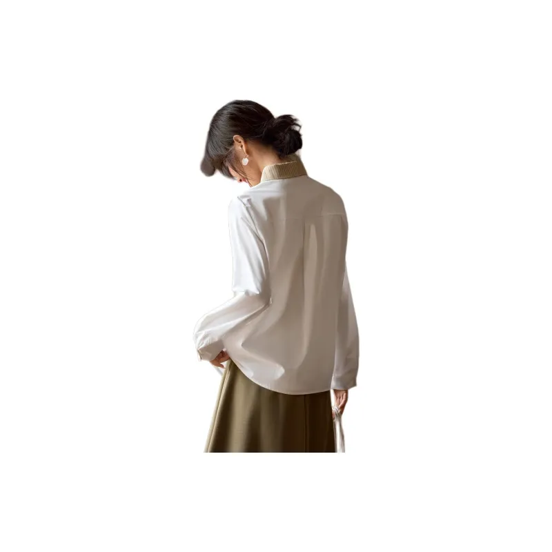 XWI Shirt Women's White & Green Stripes Pattern-4