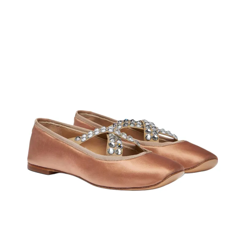 Casadei Avenue Ballet Casual Single Shoes Women's Brown-2