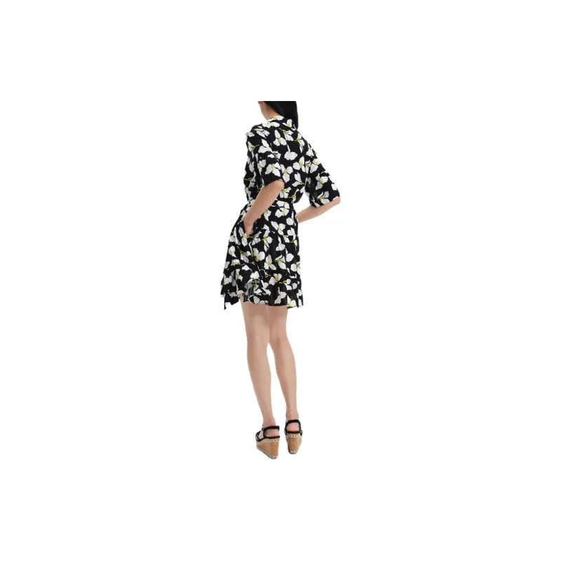 DVF Diane Von Furstenberg Short Sleeved Dress Women's Black-2