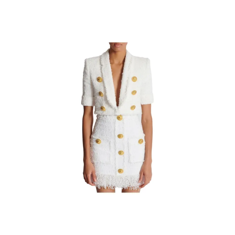 BALMAIN Tweed Cropped Jacket-4