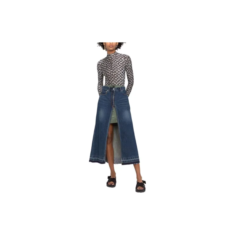 Sacai Belted Wide Jeans-2