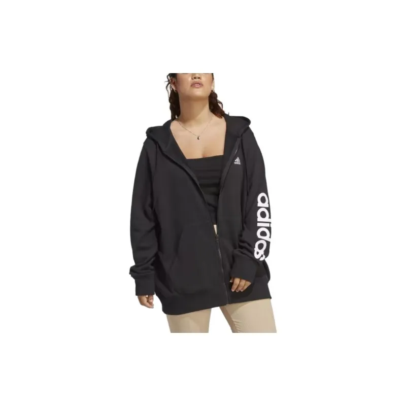 Adidas Free Shipping With AdiClub Essentials Linear Full-Zip French Terry Hoodie Plus Size-3
