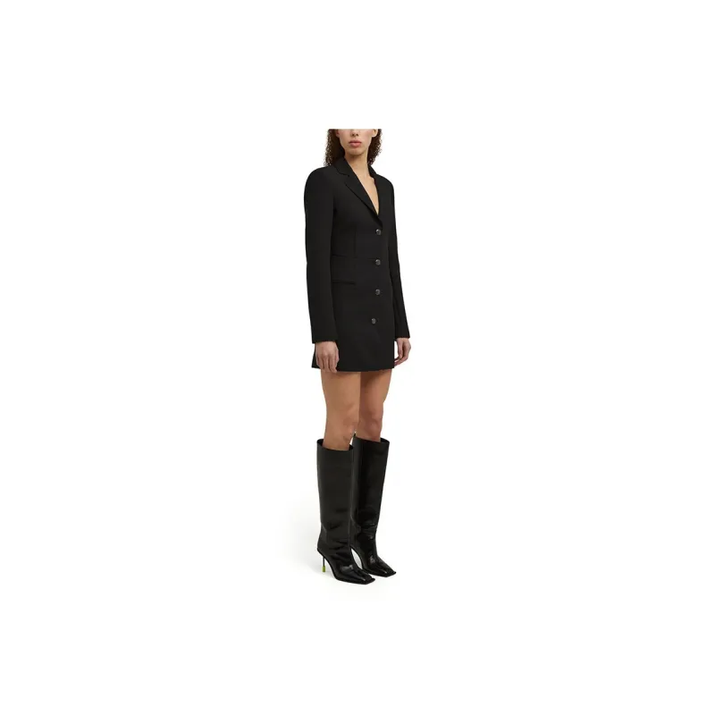 MSGM Single-Breasted V-Neck Blazer Dress-3