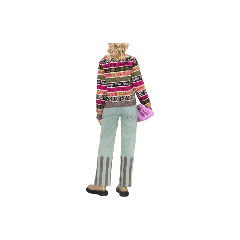 GANNI SS22 Knitted Fabric Cardigan Women's Multicolor-1