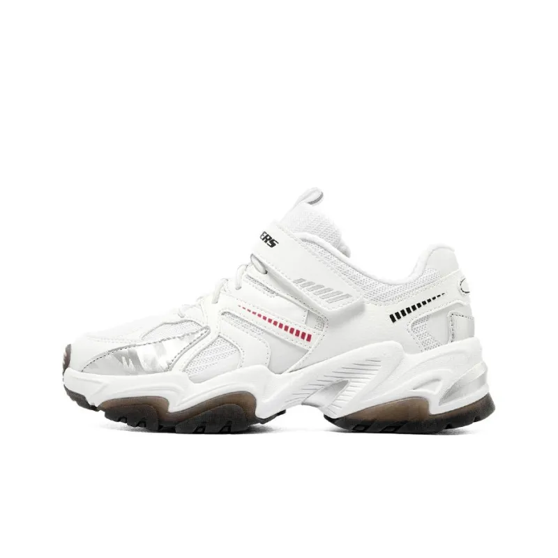 Skechers Stamina V2 Slip-Resistant Cushioning Kids Lifestyle Shoes White Black Red Teenagers-0