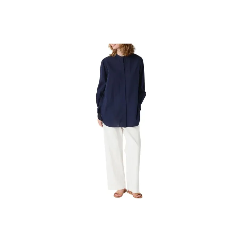Ines De La Fressange X UNIQLO X Ines De La Fressange Shirts Women's Navy Blue-1
