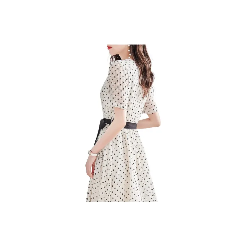 Dme Short Sleeved Dresses Women's White-5