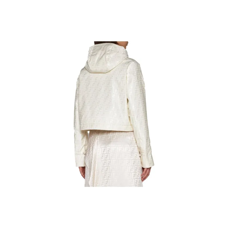 FENDI FW23 Jackets Coats Women's Ecru-2