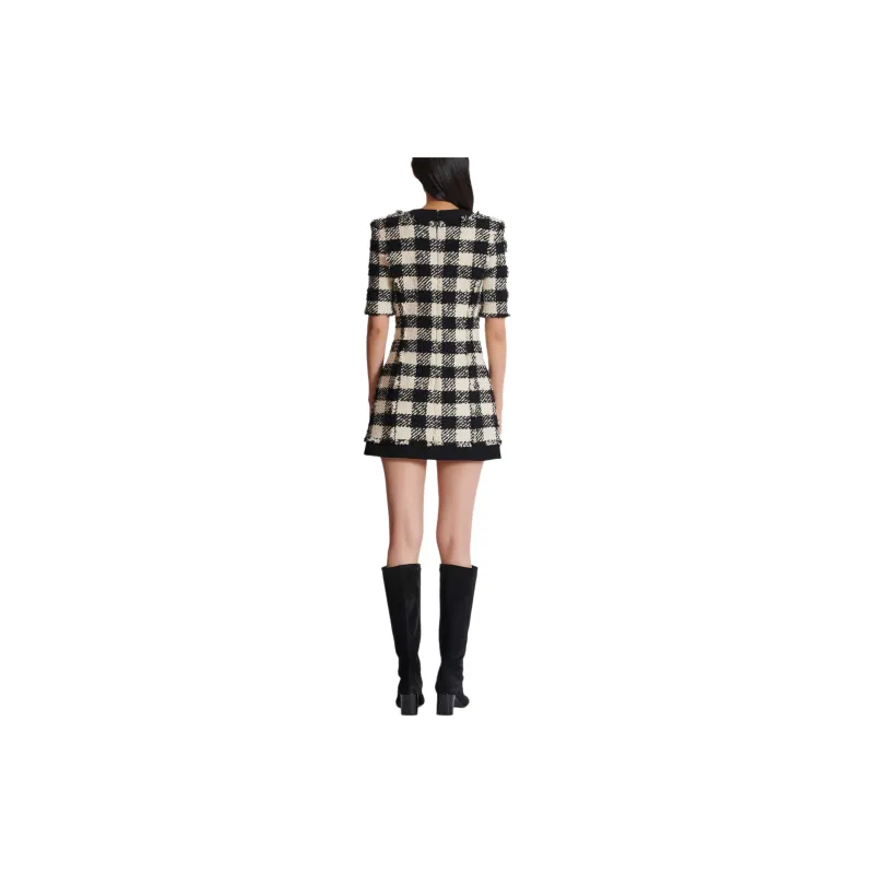 BALMAIN Gingham Tweed Dress-2