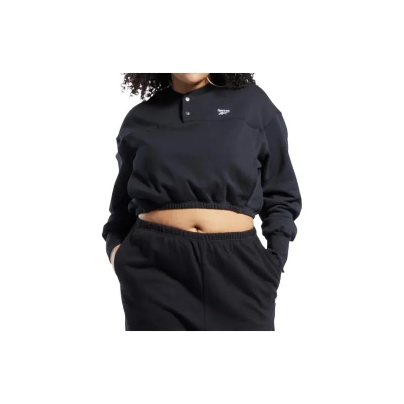 Reebok Classics Cotton French Terry Cover-Up Sweatshirt Women's Black-1
