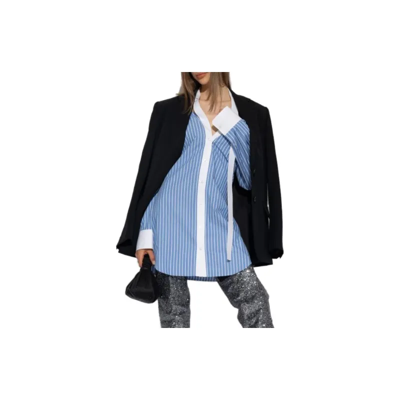Alexander Wang Long Sleeved Dresses Women's Blue-3